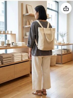 Canvas Convertible Well-Made Backpack Tote with Matching Canvas Toiletries Bag
